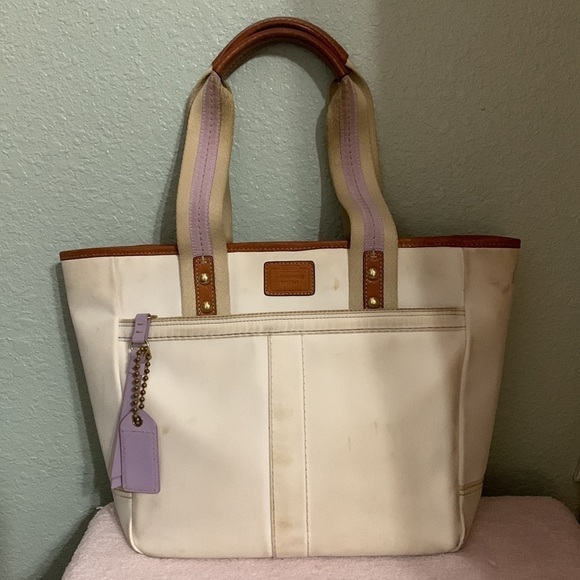 Coach Handbags - Coach nylon and leather Hampton tote shoulder handbag